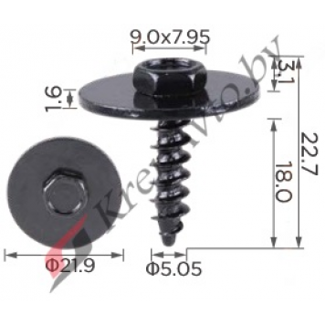 Саморез с шайбой 5х18мм BMW 07149126886, 07147147555, 07149213164