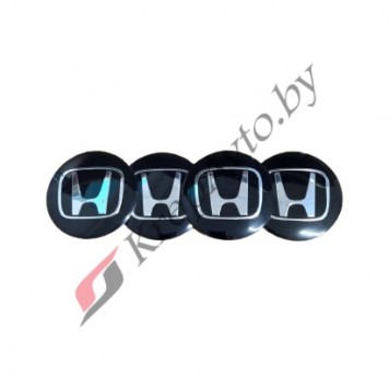Наклейки на колпачок литого диска Honda 56мм Чёрная (4шт)