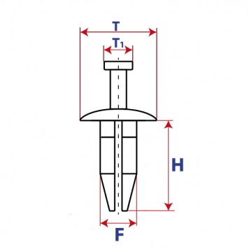 Клипса пластиковая распорная GM/Opel 11589294; 2222030-1