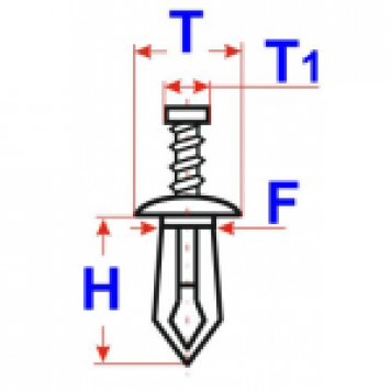Клипса пластиковая распорная 9мм Nissan-1