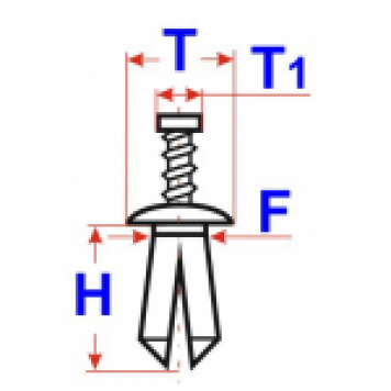 Заклепка с распорной втулкой BMW 07147282845: Renalt  76882EY10A-1