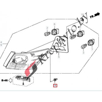 Втулка крепления фонарей Honda 91626TA0A01-1