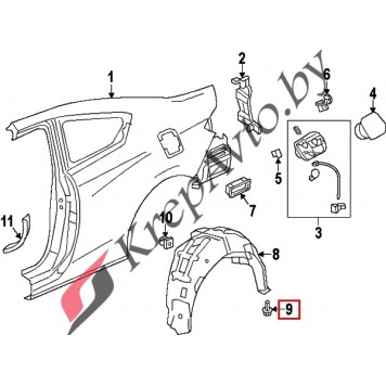 Пистон крепления подкрылков Honda/Acura 91501-T2A-003-1