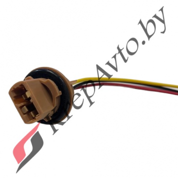 Патрон под лампу W21/5W (T20 двухконт.) с проводами, пластик