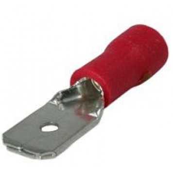 Клемма "папа" изолированная - 4.8мм 0.5-1.5кв.мм (красная)