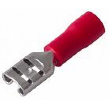 Клемма "мама" изолированная - 4.8мм 0.5-1.5кв.мм (красная)