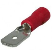 Клемма "папа" изолированная - 6.3мм 0.5-1.5кв.мм (красная)