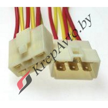 Колодка соединительная 6-ти конт. 6,3 мм. (м+п) с проводами