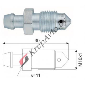 Штуцер прокачки тормозов   M10X1.0, L=30MM, S=11