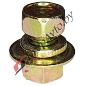 Винт с шестигранной головкой с шайбой, с гровером + гайка шестигранная М8