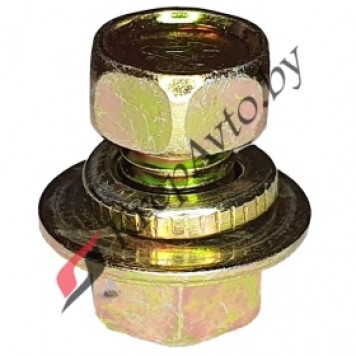 Винт с шестигранной головкой с шайбой, с гровером + гайка шестигранная М8